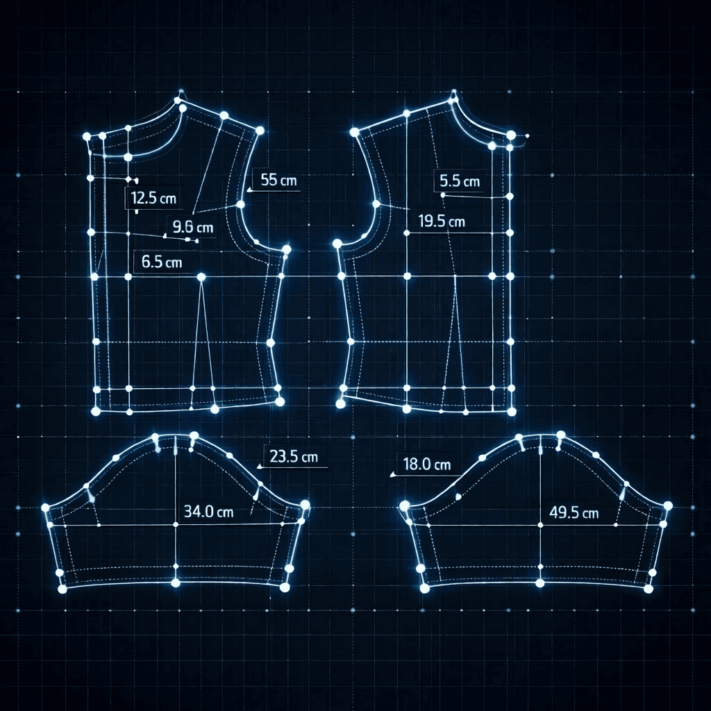 Extract the blueprint. — stage 2 of the garment creation process