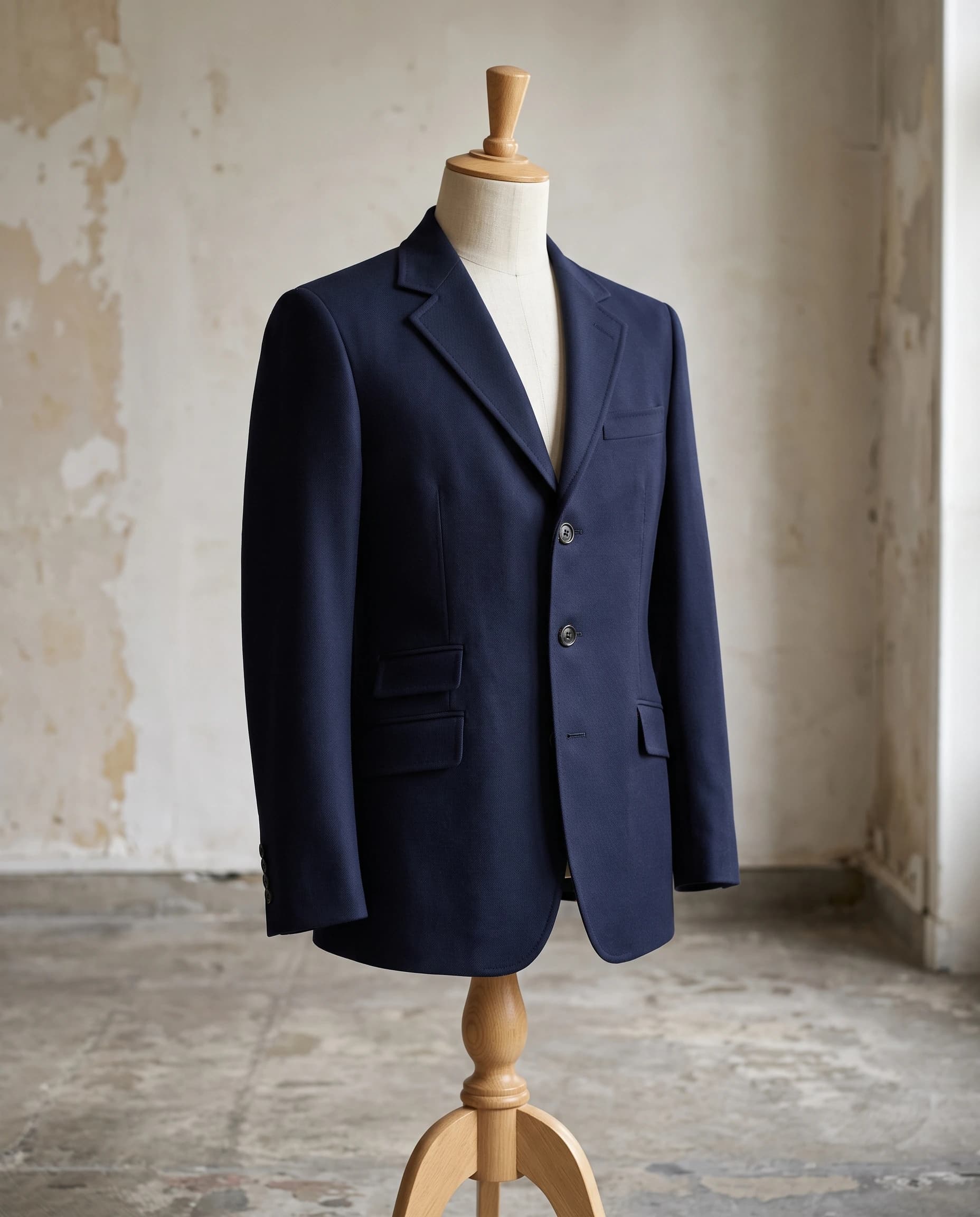 Midnight Navy Structured Blazer, finished garment, photo 1